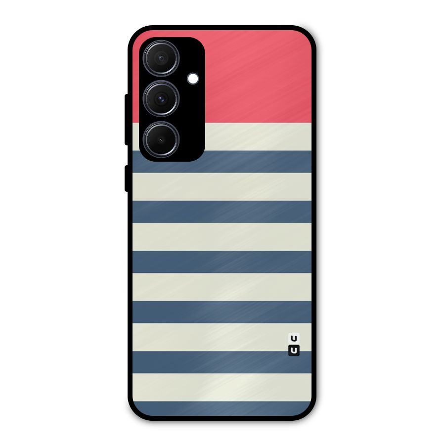 Solid Orange And Stripes Metal Back Case for Galaxy A35