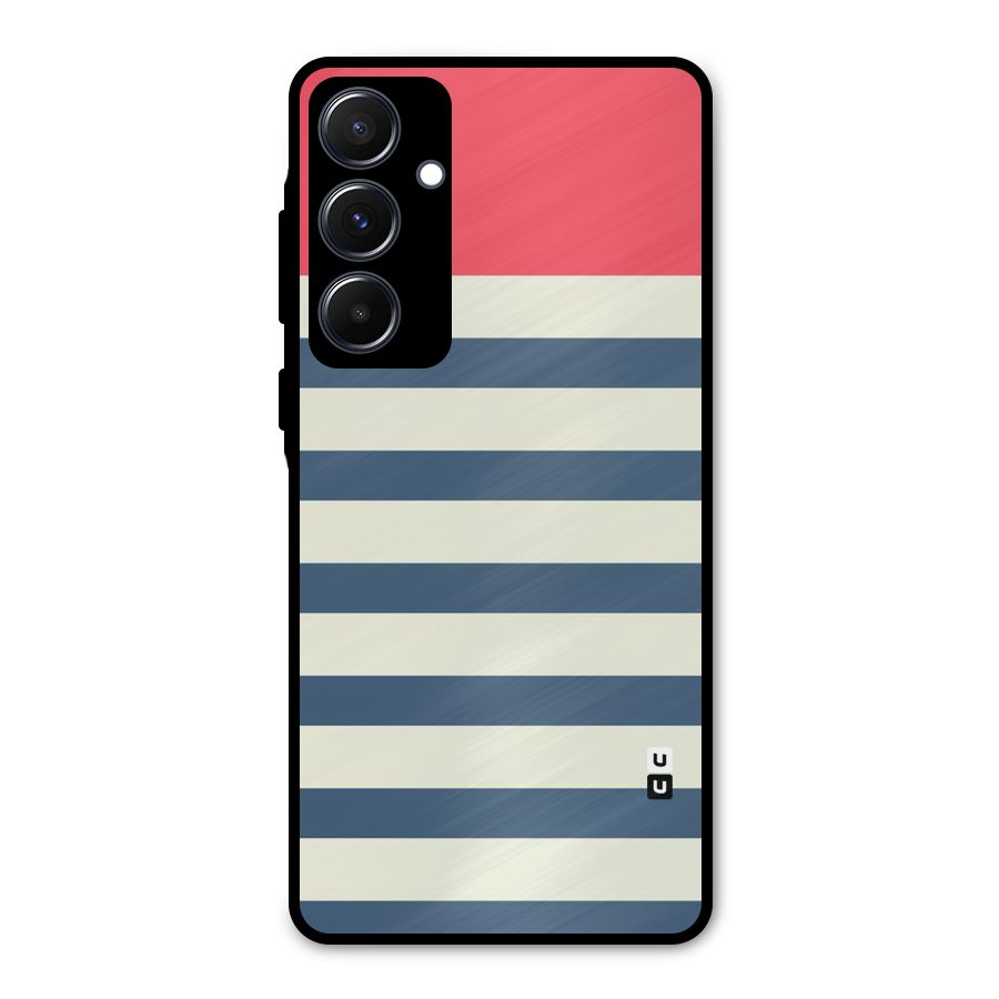 Solid Orange And Stripes Metal Back Case for Galaxy A55