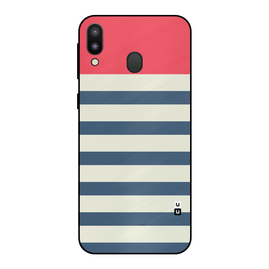 Solid Orange And Stripes Metal Back Case for Galaxy M20