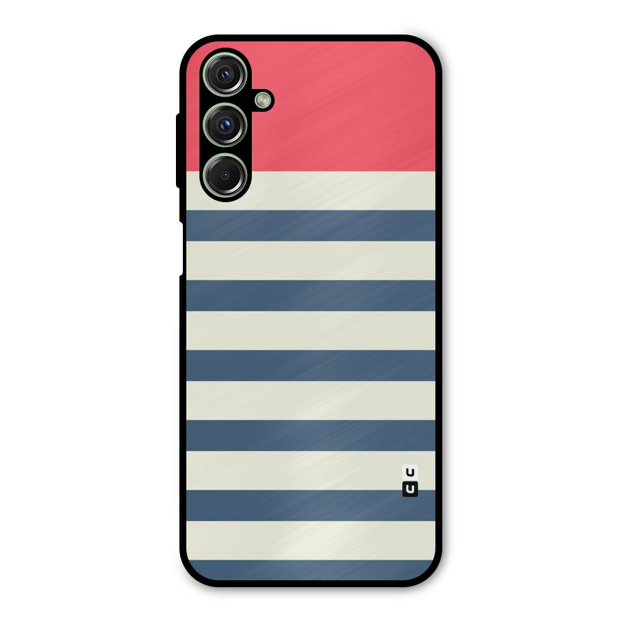 Solid Orange And Stripes Metal Back Case for Galaxy M34