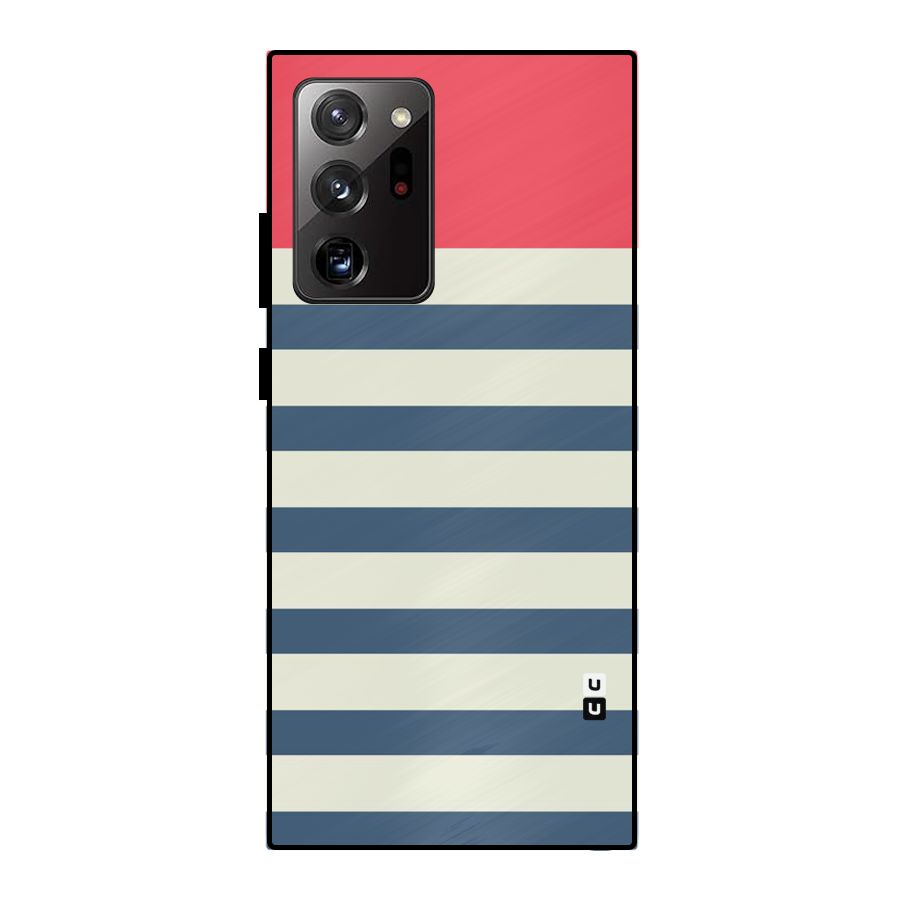Solid Orange And Stripes Metal Back Case for Galaxy Note 20 Ultra