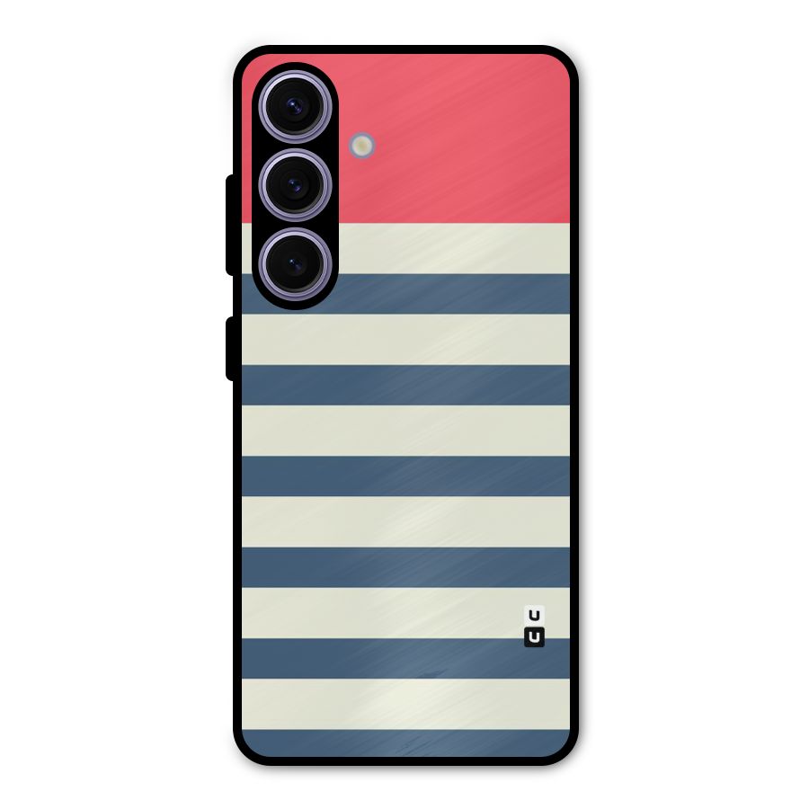 Solid Orange And Stripes Metal Back Case for Galaxy S24
