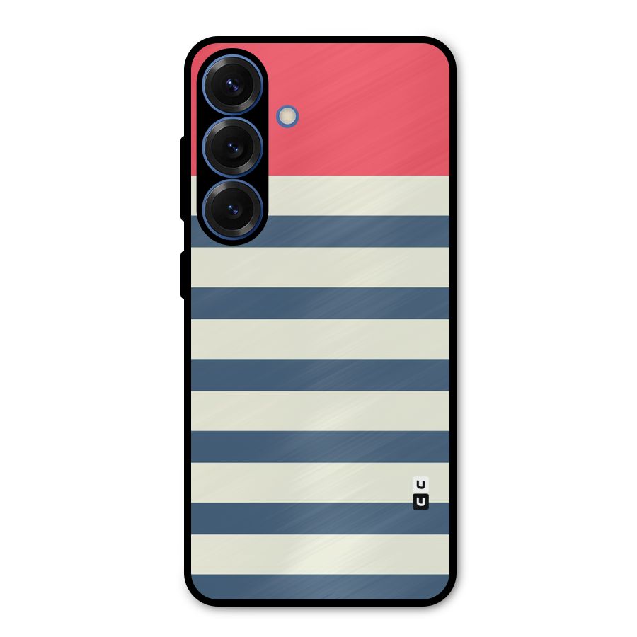 Solid Orange And Stripes Metal Back Case for Galaxy S25