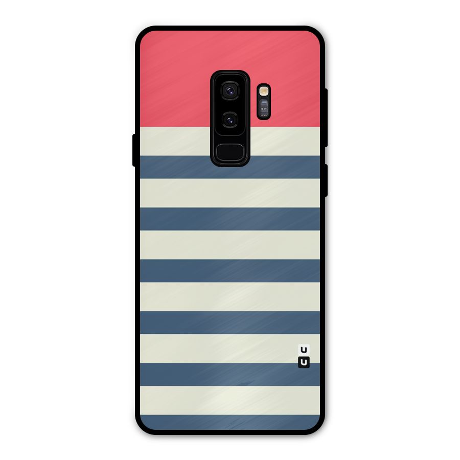 Solid Orange And Stripes Metal Back Case for Galaxy S9 Plus