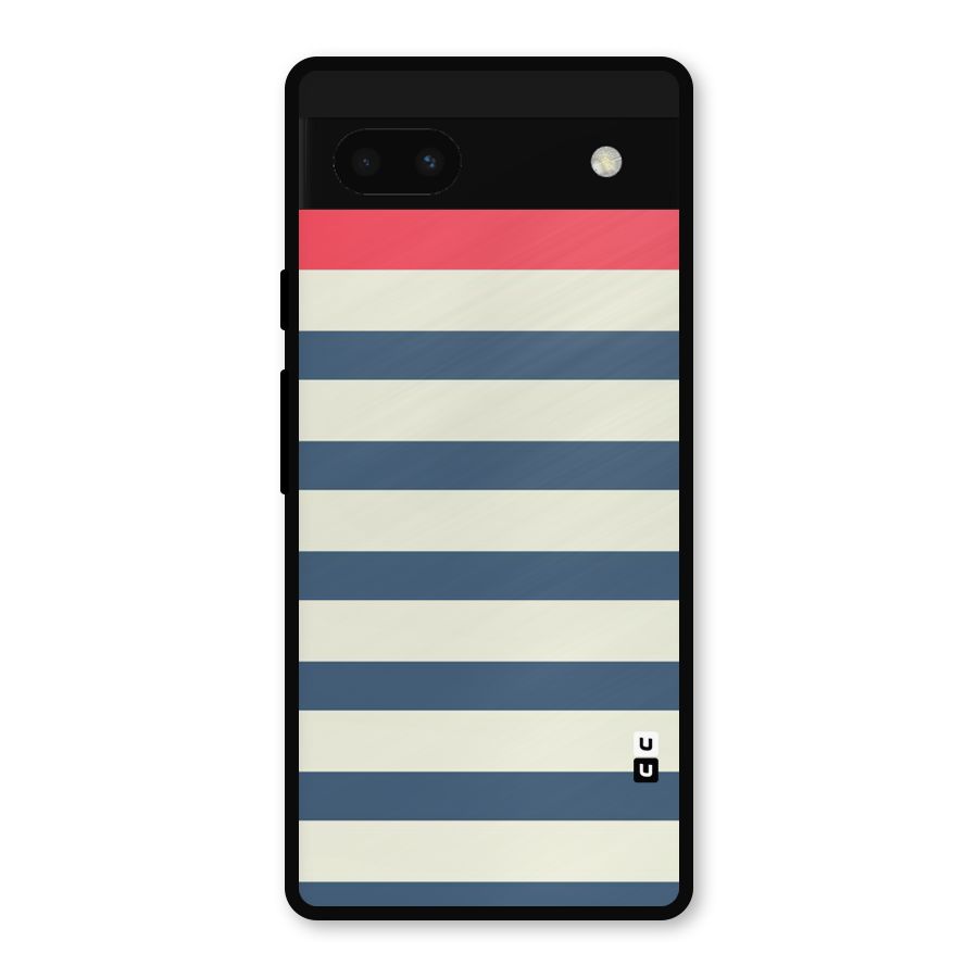 Solid Orange And Stripes Metal Back Case for Google Pixel 6a