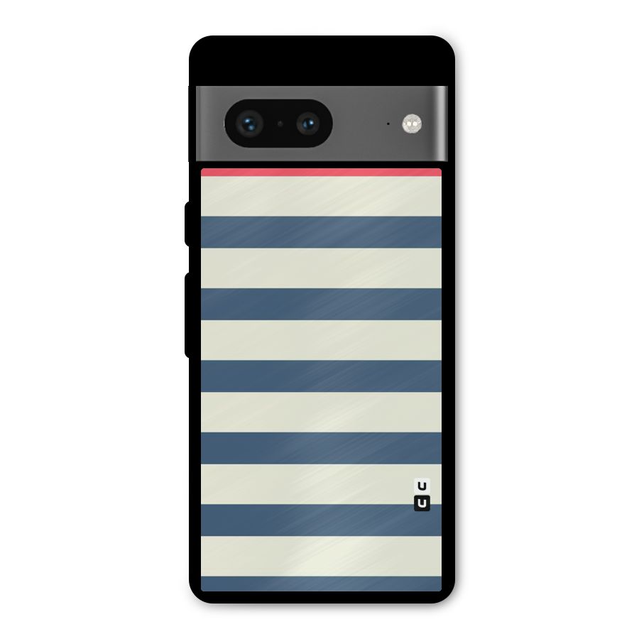 Solid Orange And Stripes Metal Back Case for Google Pixel 7