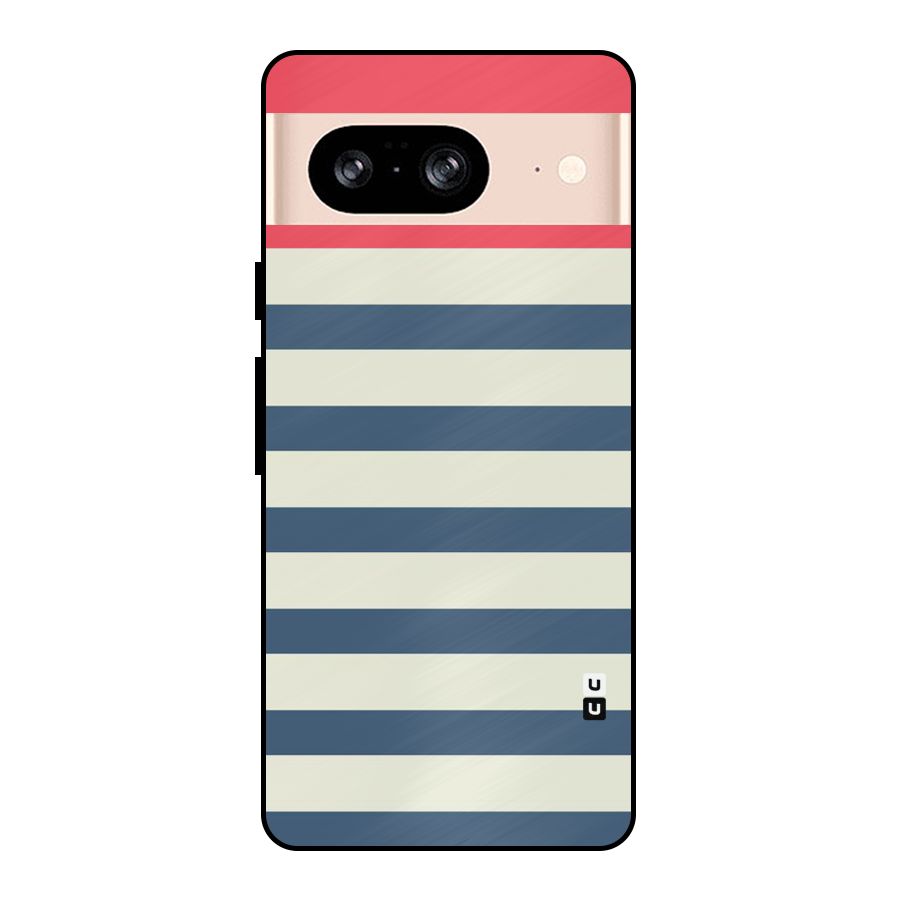 Solid Orange And Stripes Metal Back Case for Google Pixel 8