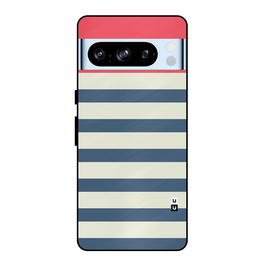 Solid Orange And Stripes Metal Back Case for Google Pixel 8 Pro