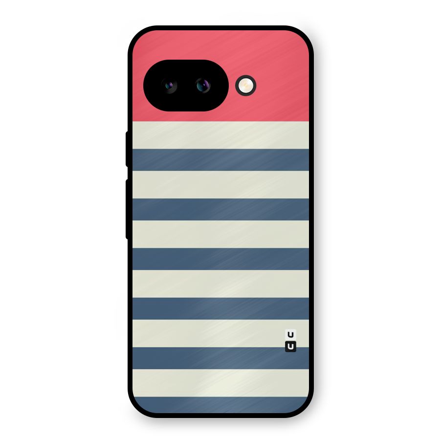 Solid Orange And Stripes Metal Back Case for Google Pixel 9a