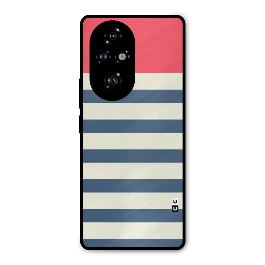 Solid Orange And Stripes Metal Back Case for Honor 200 Pro