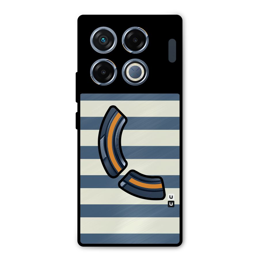 Solid Orange And Stripes Metal Back Case for Infinix GT 20 Pro