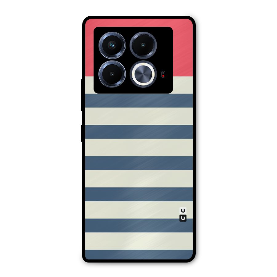 Solid Orange And Stripes Metal Back Case for Infinix Note 40 5G