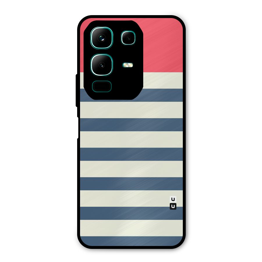 Solid Orange And Stripes Metal Back Case for Infinix Note 50x