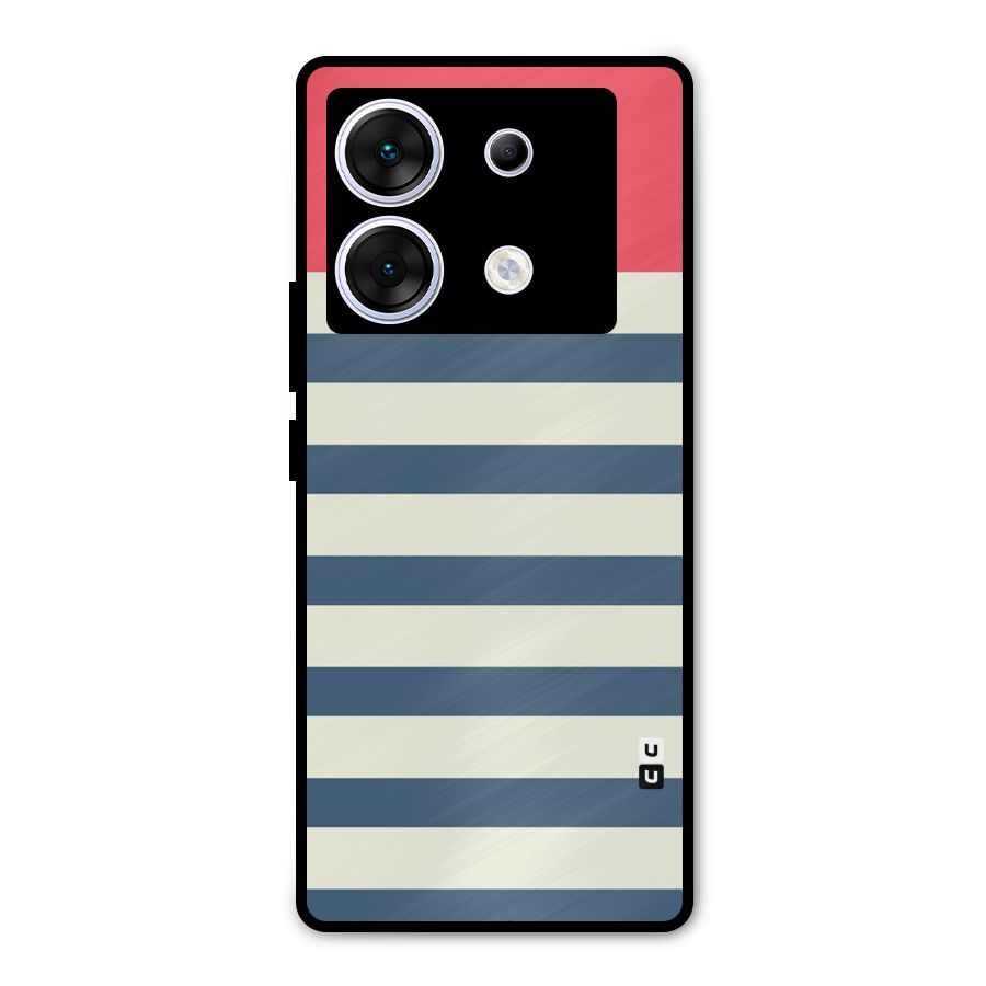 Solid Orange And Stripes Metal Back Case for Infinix Zero 30 5G