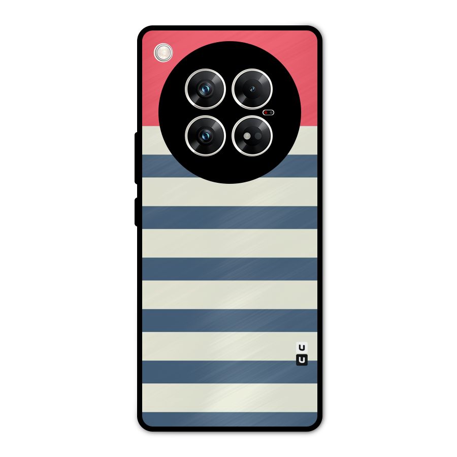 Solid Orange And Stripes Metal Back Case for Infinix Zero 40 5G