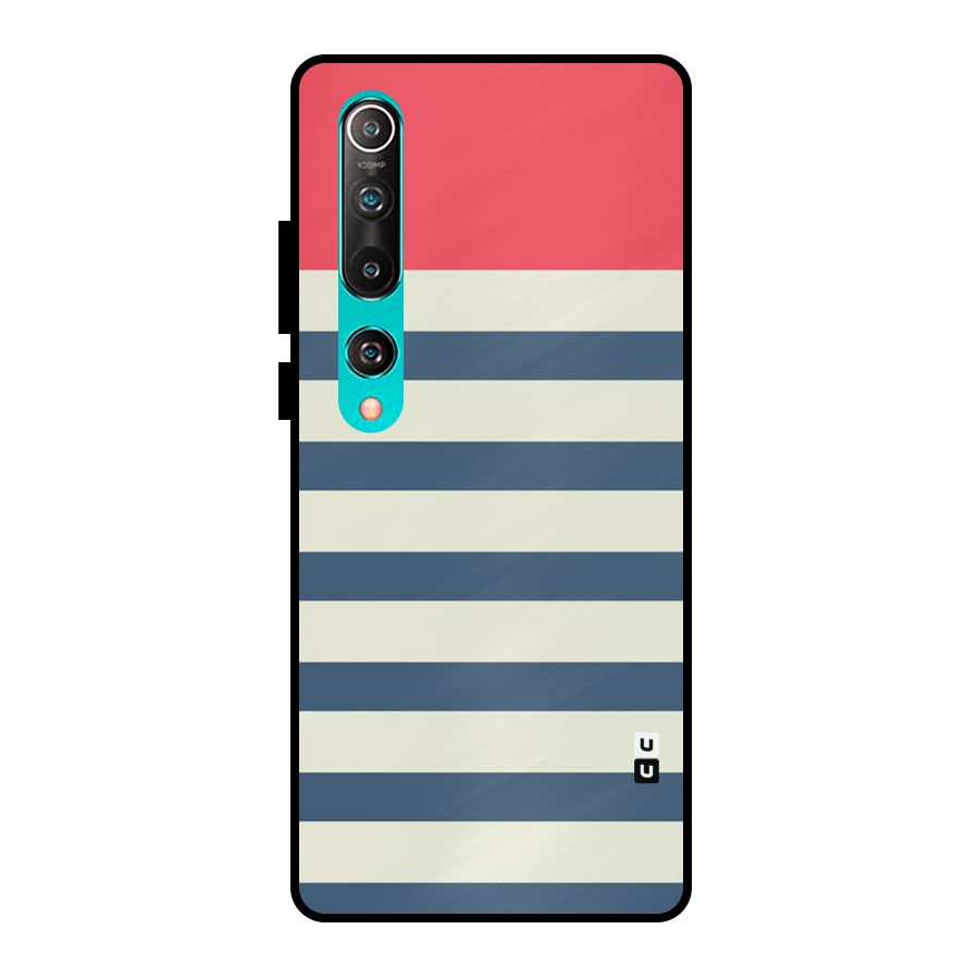 Solid Orange And Stripes Metal Back Case for Mi 10