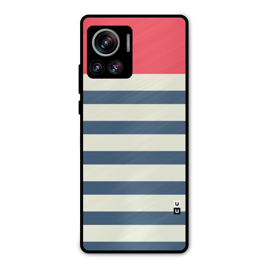 Solid Orange And Stripes Metal Back Case for Motorola Edge 30 Ultra