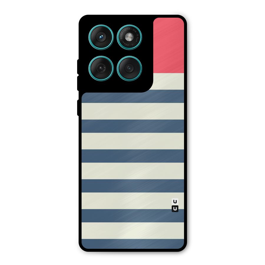 Solid Orange And Stripes Metal Back Case for Motorola Edge 60