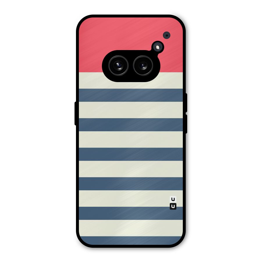 Solid Orange And Stripes Metal Back Case for Nothing Phone 2a Plus