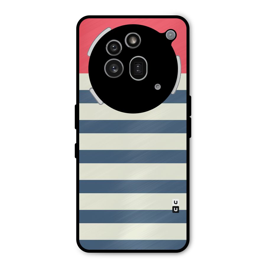 Solid Orange And Stripes Metal Back Case for Nothing Phone 3a Pro
