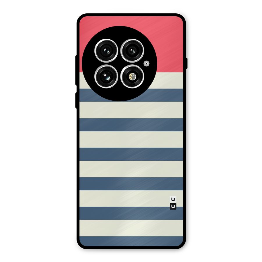 Solid Orange And Stripes Metal Back Case for OnePlus 13