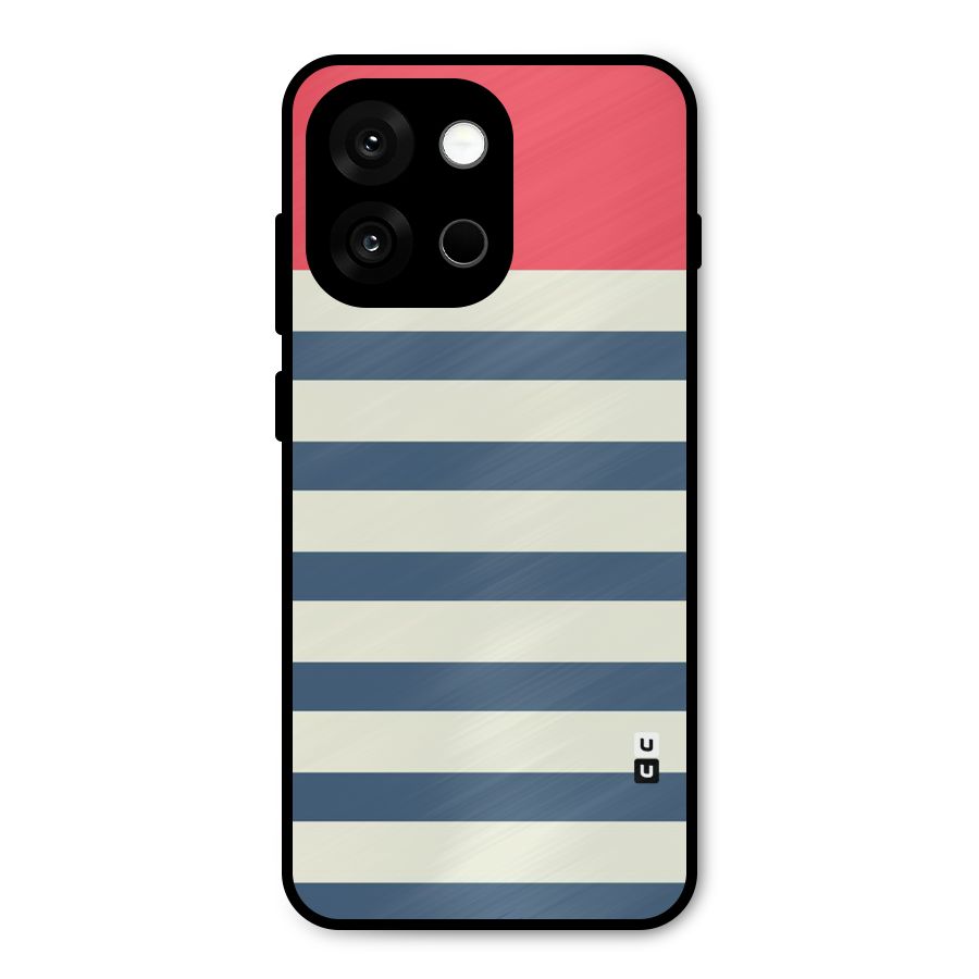 Solid Orange And Stripes Metal Back Case for OnePlus 13s