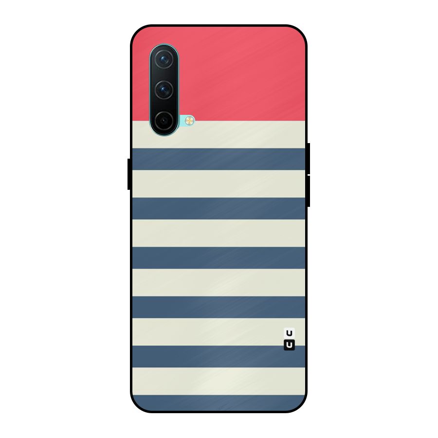 Solid Orange And Stripes Metal Back Case for OnePlus Nord CE 5G