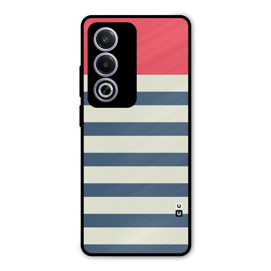 Solid Orange And Stripes Metal Back Case for Oppo A3 Pro
