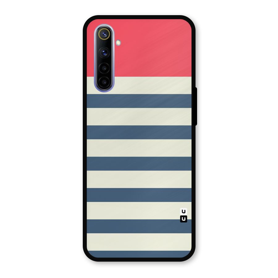 Solid Orange And Stripes Metal Back Case for Realme 6