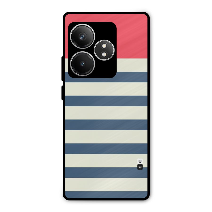 Solid Orange And Stripes Metal Back Case for Realme GT 6T