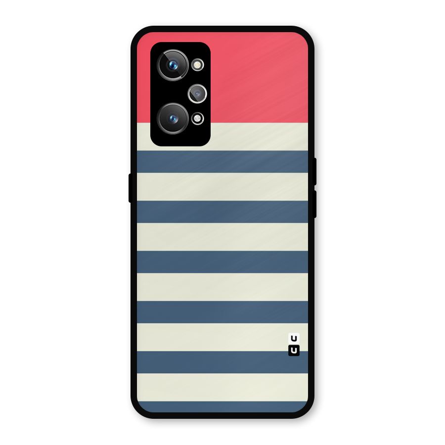 Solid Orange And Stripes Metal Back Case for Realme GT Neo2