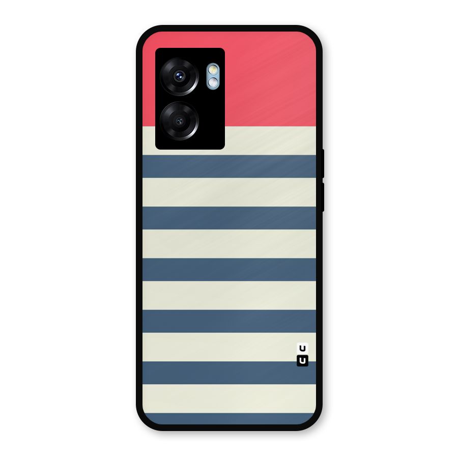 Solid Orange And Stripes Metal Back Case for Realme Narzo 50 5G