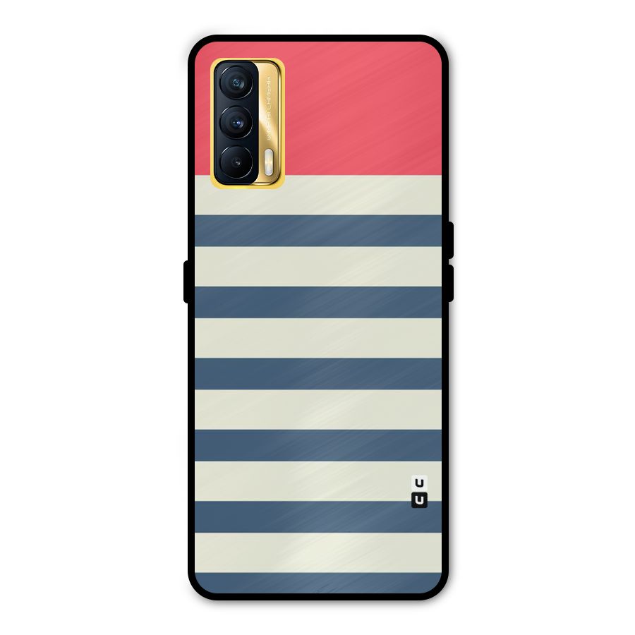 Solid Orange And Stripes Metal Back Case for Realme X7