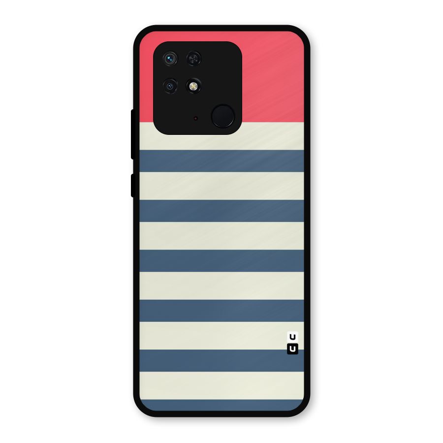 Solid Orange And Stripes Metal Back Case for Redmi 10