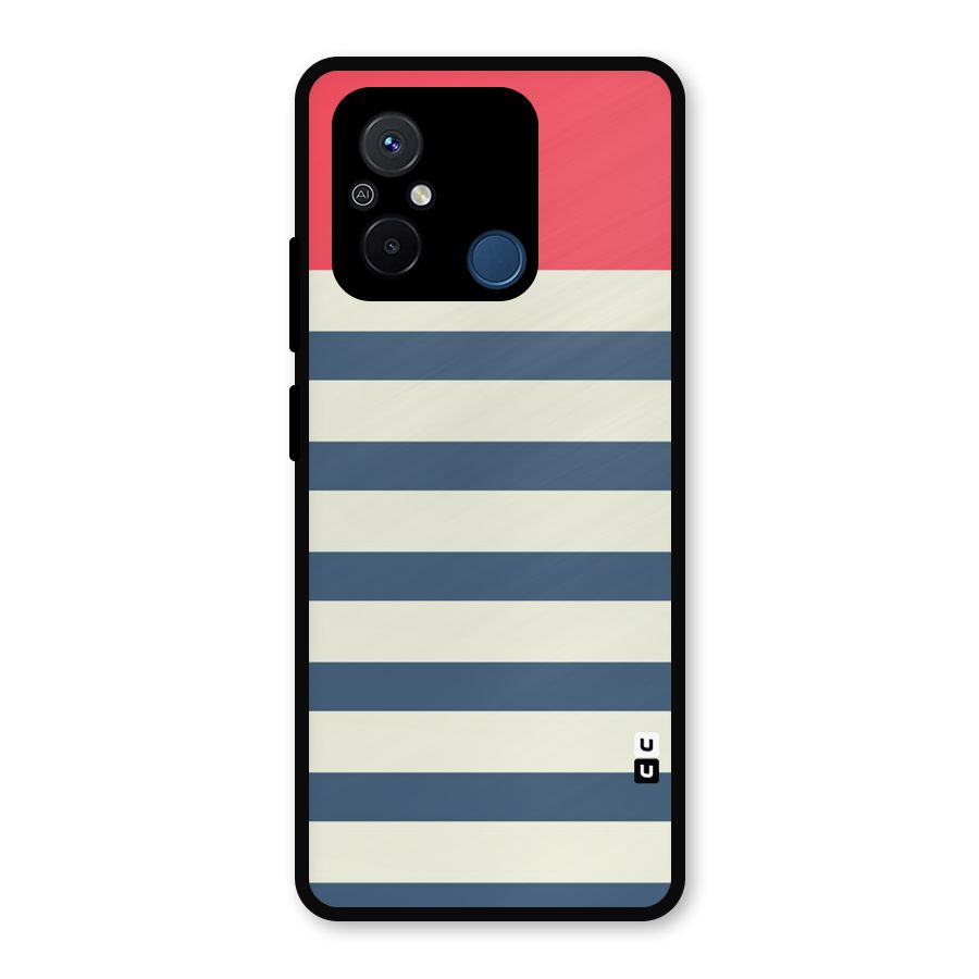 Solid Orange And Stripes Metal Back Case for Redmi 12C