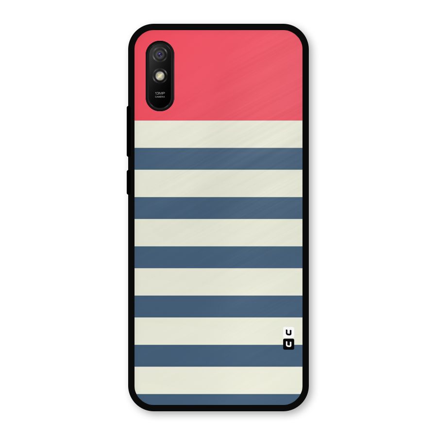 Solid Orange And Stripes Metal Back Case for Redmi 9a