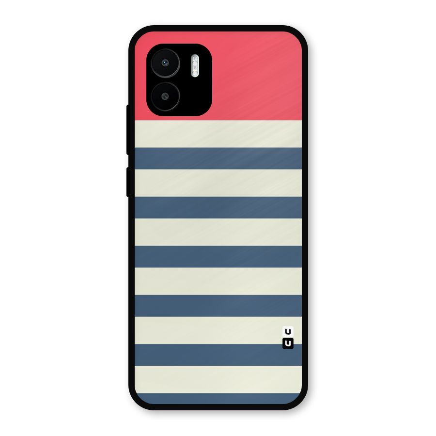 Solid Orange And Stripes Metal Back Case for Redmi A2