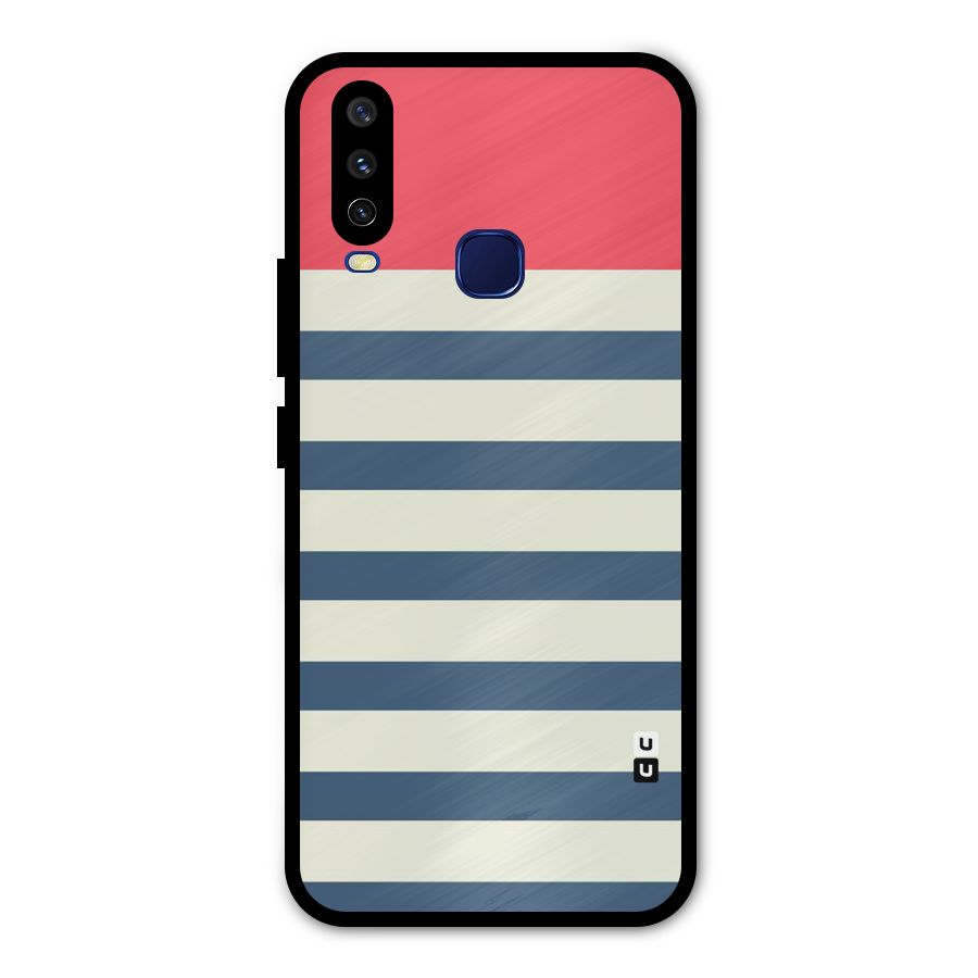 Solid Orange And Stripes Metal Back Case for Vivo V17