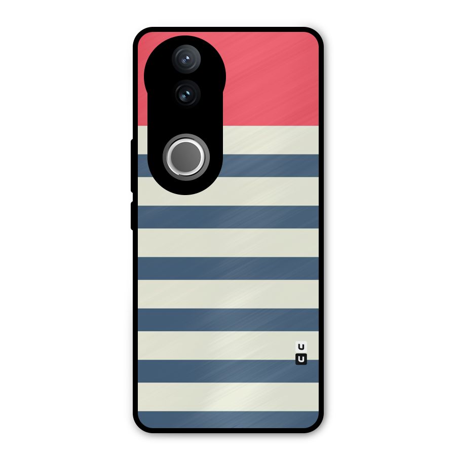 Solid Orange And Stripes Metal Back Case for Vivo V50e