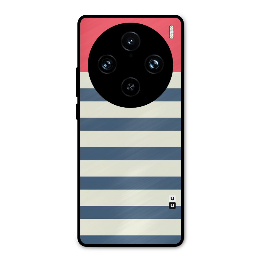 Solid Orange And Stripes Metal Back Case for Vivo X100 Pro