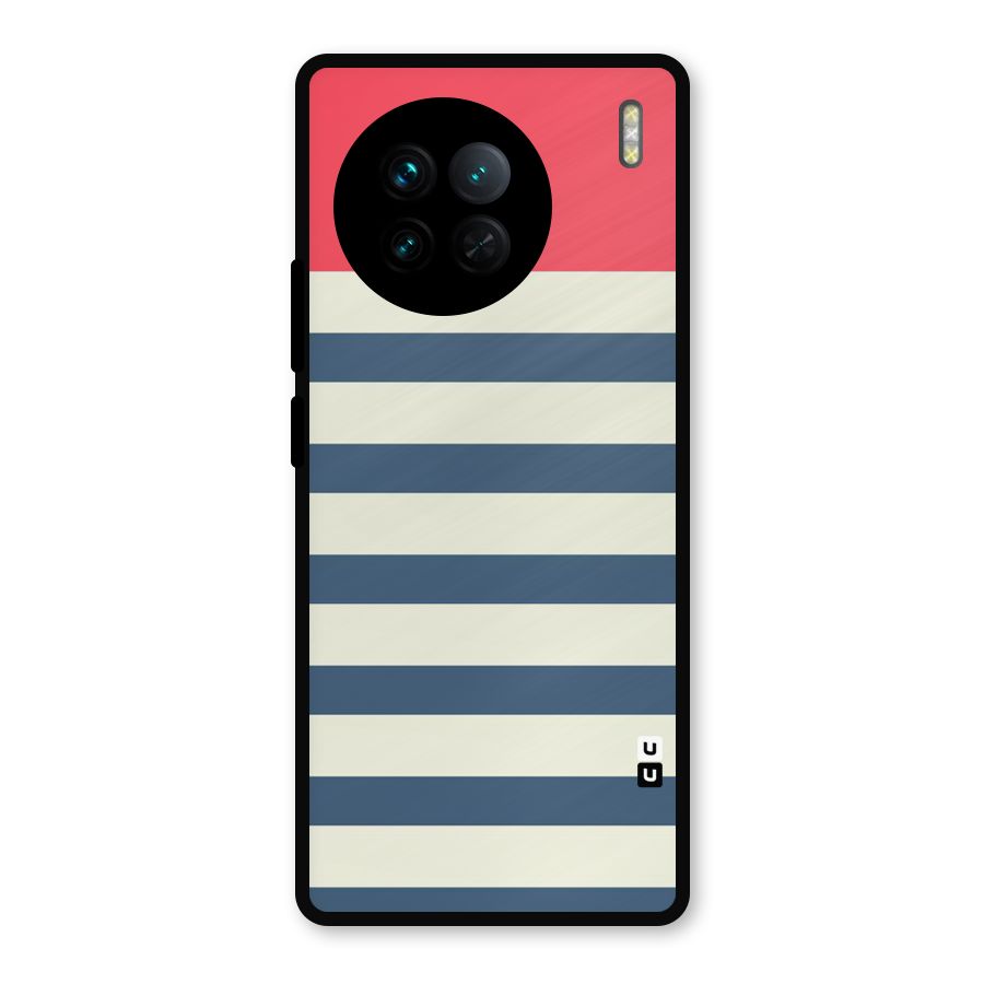 Solid Orange And Stripes Metal Back Case for Vivo X90