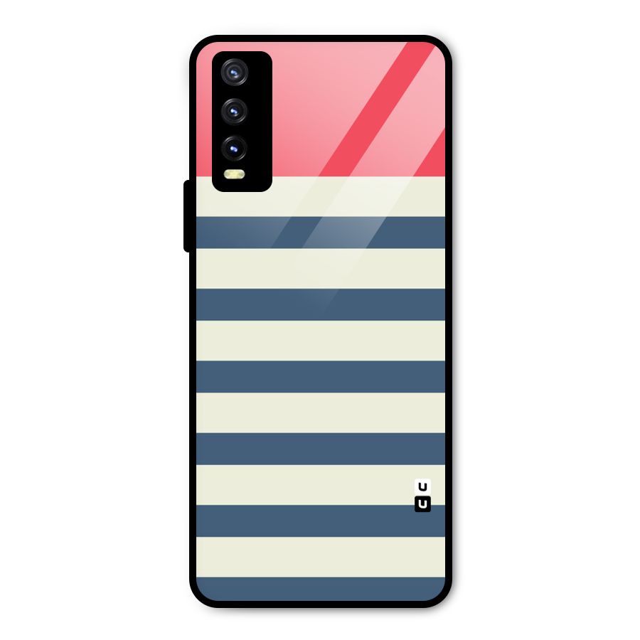 Solid Orange And Stripes Metal Back Case for Vivo Y20