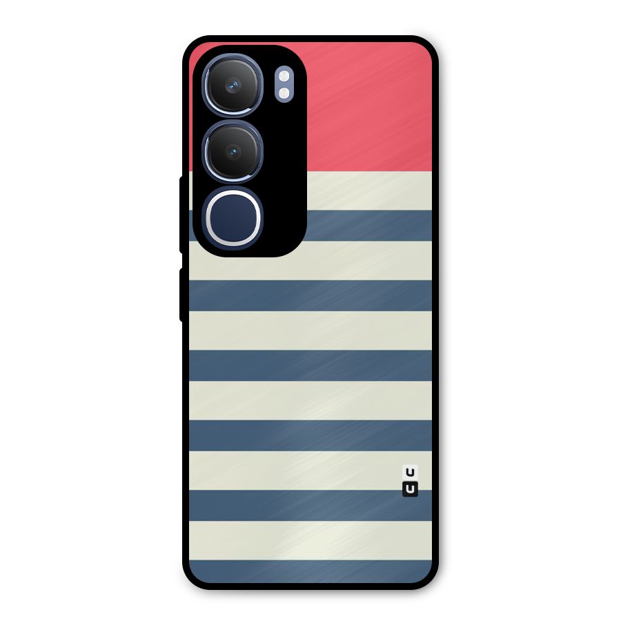 Solid Orange And Stripes Metal Back Case for Vivo Y29