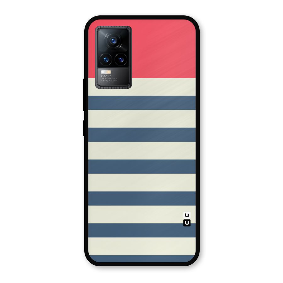 Solid Orange And Stripes Metal Back Case for Vivo Y73