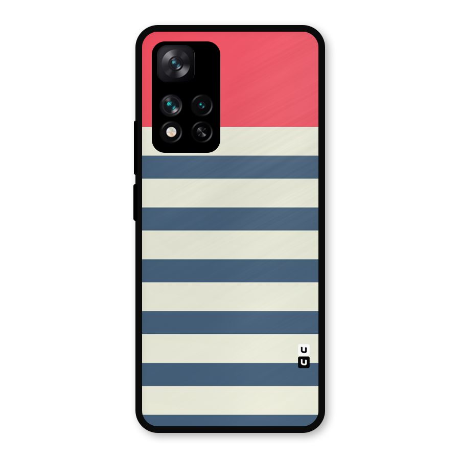 Solid Orange And Stripes Metal Back Case for Xiaomi 11i 5G