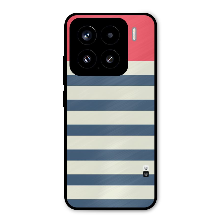 Solid Orange And Stripes Metal Back Case for Xiaomi 15