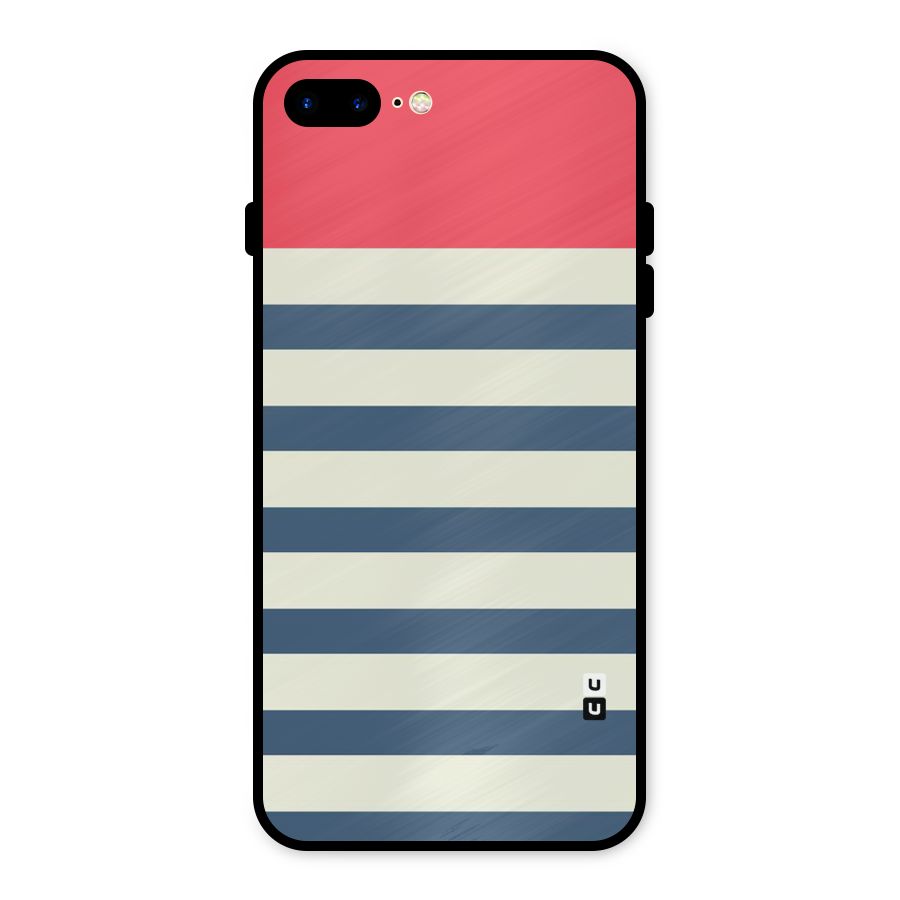 Solid Orange And Stripes Metal Back Case for iPhone 7 Plus