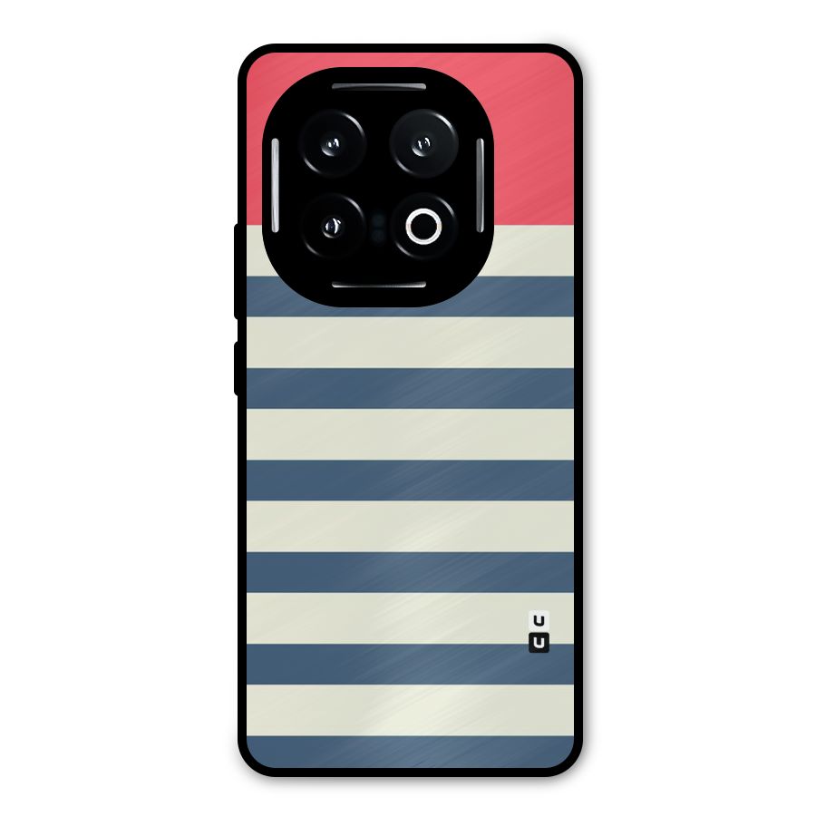 Solid Orange And Stripes Metal Back Case for iQOO 13