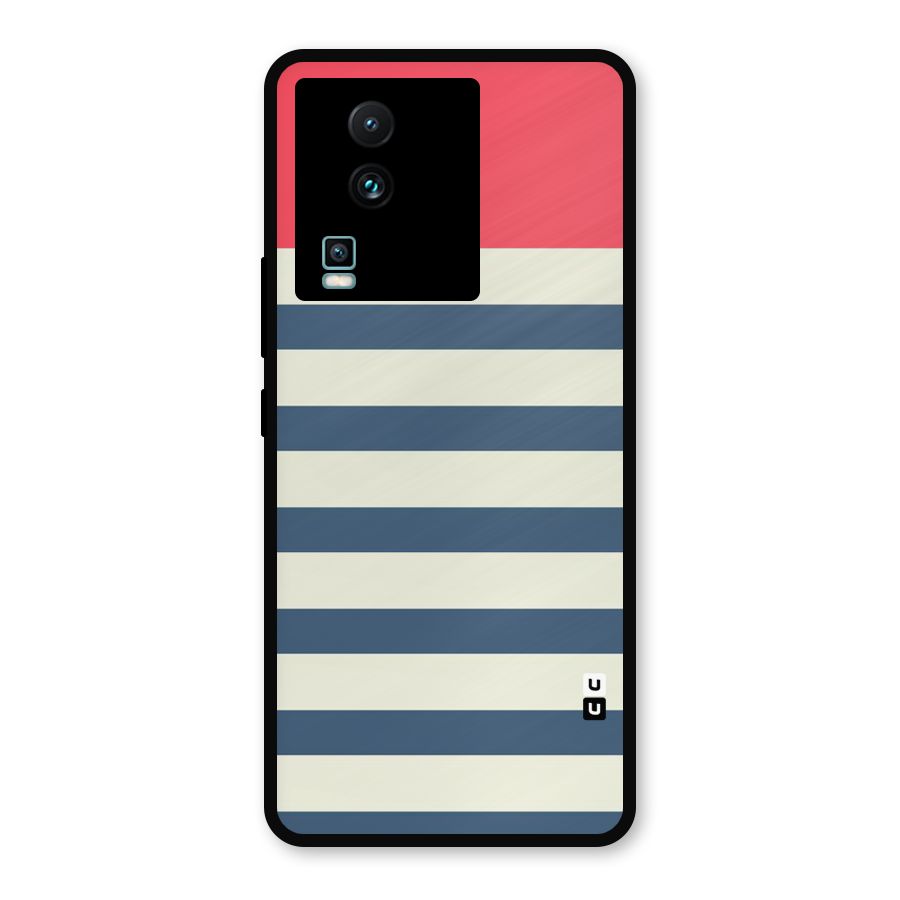Solid Orange And Stripes Metal Back Case for iQOO Neo 7 Pro