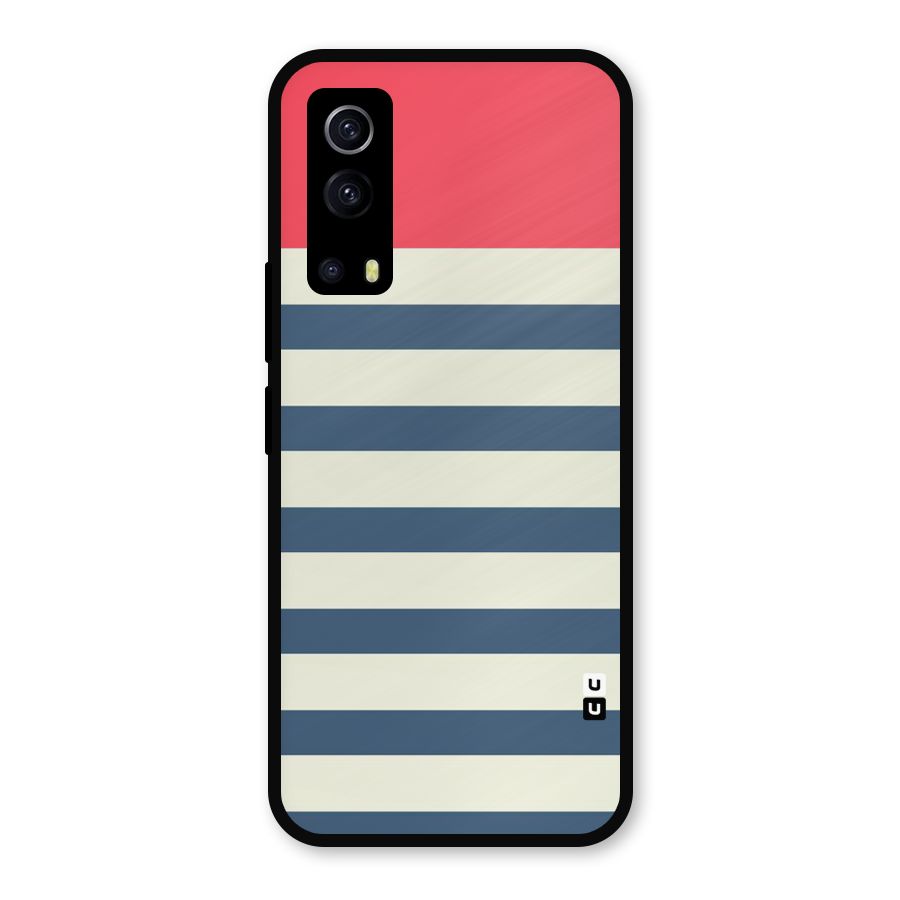 Solid Orange And Stripes Metal Back Case for iQOO Z3